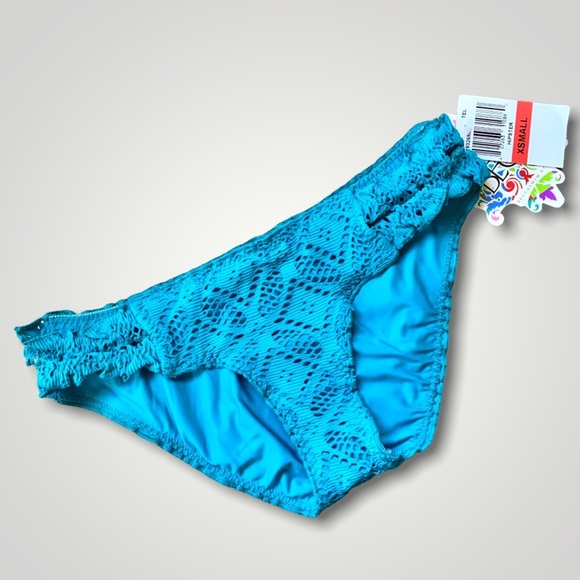 BECCA Other - NWT Becca Turquoise Crochet/Eyelet Bikini Bottome